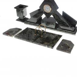 Письменный набор "Герб РФ" камень змеевик