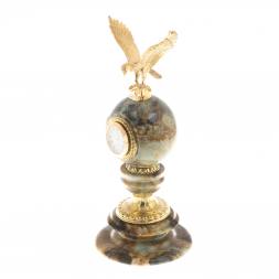 Настольные часы "Орел" камень офиокальцит