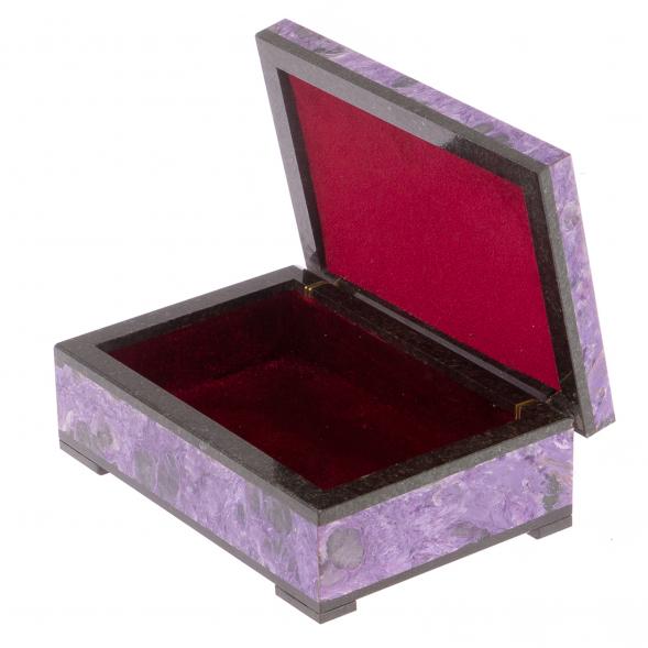 Шкатулка из камня чароит 12,5х8,5х4,5 см 126028