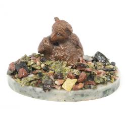 Сувенир &amp;quot;Медвежонок лижет лапу&amp;quot; змеевик