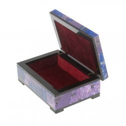 Шкатулка "Мозайка" из лазурита и чароита 11х7,5х4,5 см
