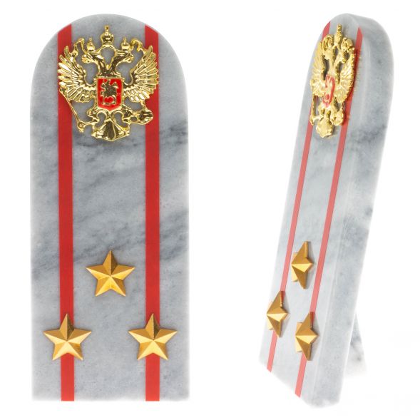 Сувенир погон &amp;quot;Полковник МВД&amp;quot; камень мрамор 129020