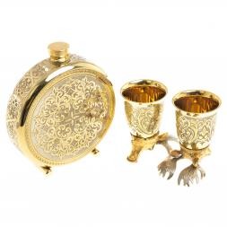 Подарочный набор &amp;quot;Лось&amp;quot; фляжка и 2 стопки перевертыша Златоуст