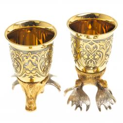 Подарочный набор &amp;quot;Лось&amp;quot; фляжка и 2 стопки перевертыша Златоуст