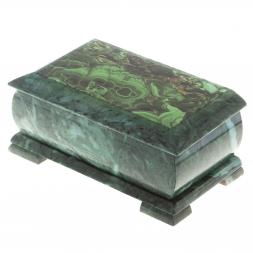 Шкатулка с иллюстрацией под малахит 25х13,5х11 см