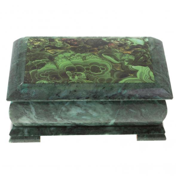 Шкатулка с иллюстрацией под малахит 25х13,5х11 см 124668