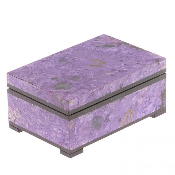Шкатулка из камня чароит 9,5х6,5х4,5 см 126029