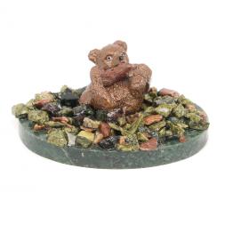 Сувенир &amp;quot;Медвежонок с поленом&amp;quot; на змеевике