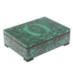 Шкатулка из малахита &amp;quot;Волнение&amp;quot; 20х15х6 см