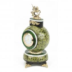 Настольные часы &amp;quot;Георгий Победоносец&amp;quot; змеевик бронза