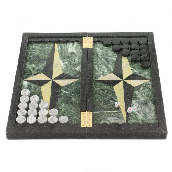 Настольный набор Шахматы Шашки Нарды 3 в 1 из камня 119968