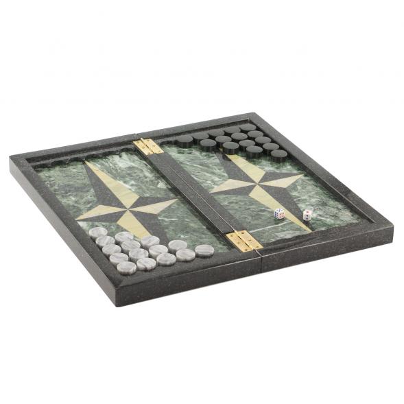 Настольный набор Шахматы Шашки Нарды 3 в 1 из камня 119968