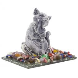 Сувенир из мрамолита "Лиса с трубкой"