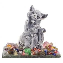 Сувенир из мрамолита "Лиса с трубкой"