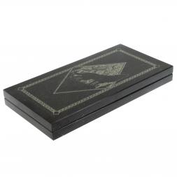 Каменные нарды с гравировкой "Волк и медведь" с гербом РФ