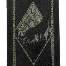 Каменные нарды с гравировкой "Волк и медведь" с гербом РФ