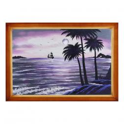 Картина "Пальмы на берегу" багет 46х66 см, каменная крошка