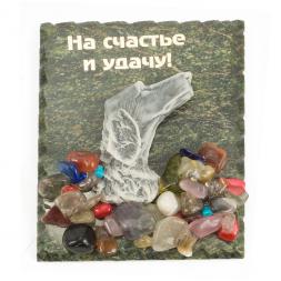 Магнит "Собака борзая" змеевик мрамолит