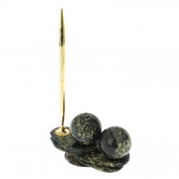 Композиция "Два шара" из змеевика с ручкой