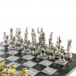 Шахматы &quot;Древний Рим&quot; доска 44х44 см мрамор с металлическими фигурами