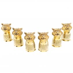 Подарочный набор стопки перевертыши "Тигр" 6 шт бронза Златоуст