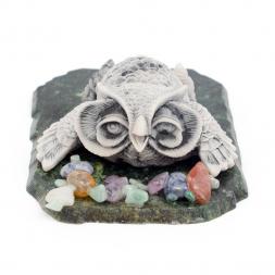 Сувенир из мрамолита "Сова лежит"