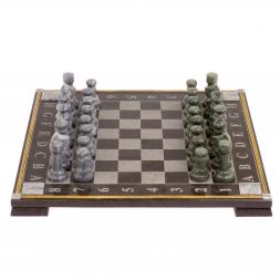 Шахматы с гравировкой &amp;quot;Турнирные&amp;quot; доска 36х36 см мрамор змеевик