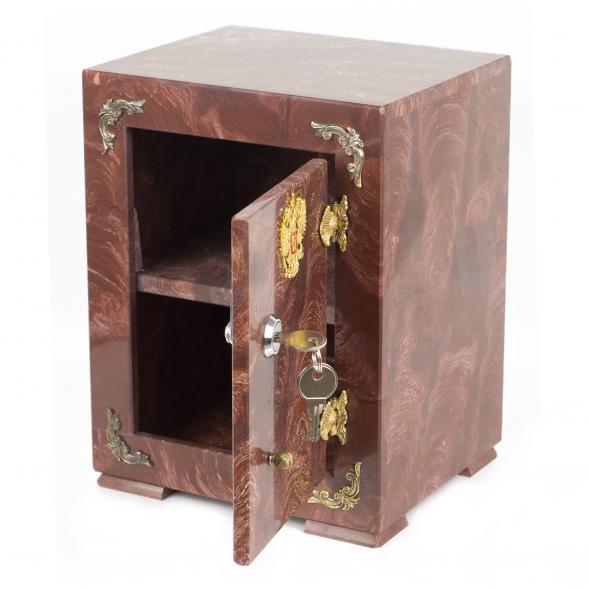 Шкатулка Сейф с символикой России из камня лемезит 19х16х24 см 117735