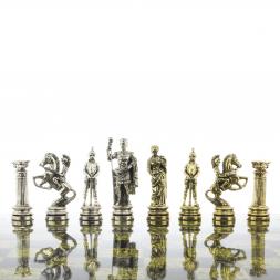 Шахматы настольные "Древний Рим" доска 44х44 см камень змеевик