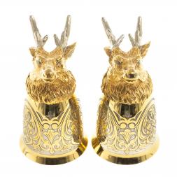 Подарочный набор &amp;quot;Олень&amp;quot; фляжка и 2 стопки перевертыша Златоуст