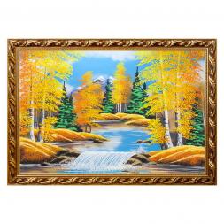 Картина "Осенний пейзаж" багет 56х76 см, каменная крошка
