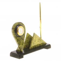 Мини-набор с часами "Капля" из змеевика