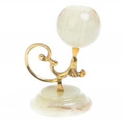 Подсвечник "Тюльпан" из оникса 11,5х11,5х13,5 см