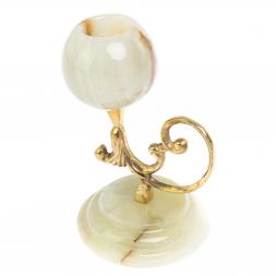 Подсвечник "Тюльпан" из оникса 11,5х11,5х13,5 см