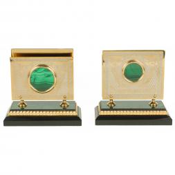 Настольный набор "Орел" малахит и долерит