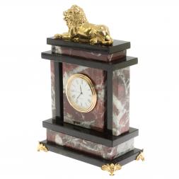 Часы "Лев" из креноида и змеевика