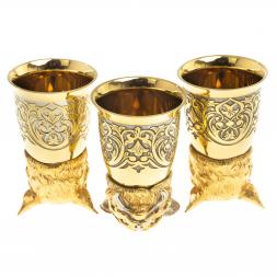 Подарочный набор "Рысь" тарелка и 3 стопки перевертыша Златоуст