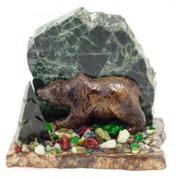 Сувенир &amp;quot;Мишка&amp;quot; камень змеевик