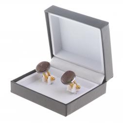 Запонки камень яшма круглые