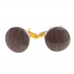 Запонки камень яшма круглые