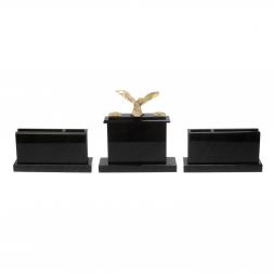 Настольный набор для руководителя "Орёл" черный обсидиан