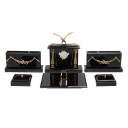 Настольный набор для руководителя "Орёл" черный обсидиан