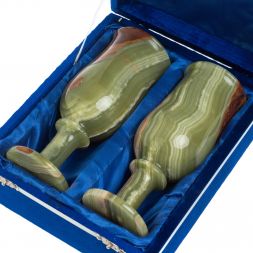 Набор бокалов 2 шт из оникса 7,5х19,5 см в коробке (3х8)