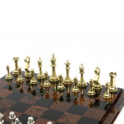 Шахматы &amp;quot;Стаунтон&amp;quot; доска из обсидиана 40х40 см