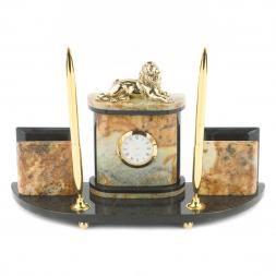 Письменный набор с визитницами &amp;quot;Лев&amp;quot; офиокальцит