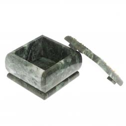 Шкатулка &amp;quot;Весенний пейзаж&amp;quot; камень змеевик 10х10х7 см