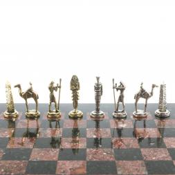 Шахматы &amp;quot;Древний Египет&amp;quot; доска 32х32 см из камня лемезит