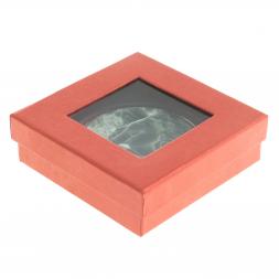 Зеркало круглое из камня офит цвет серебро