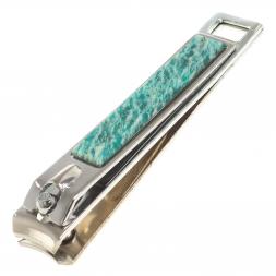 Кусачки для ногтей с камнем амазонит