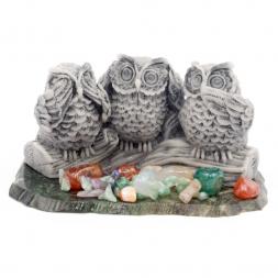 Сувенир из мрамолита "Три совы"